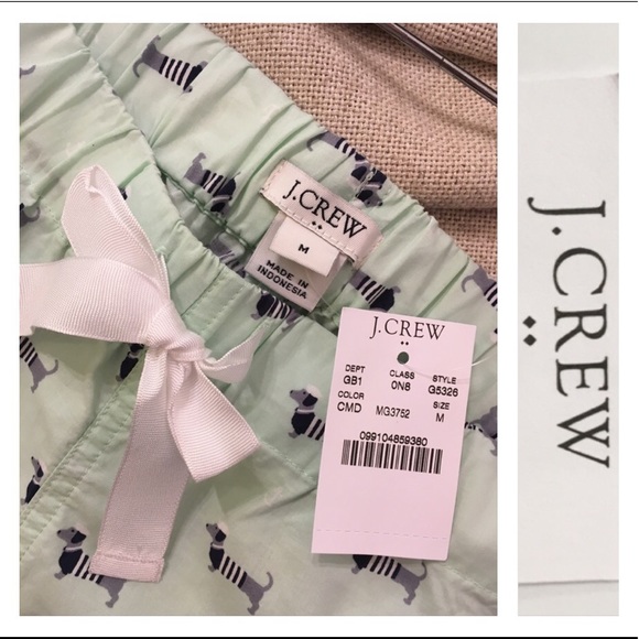J. Crew Cool Mint Dachshund Print Sleep Short NWT - Picture 5 of 8